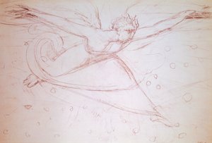 Ángel caminando, dibujo de William Blake (1757-1827)