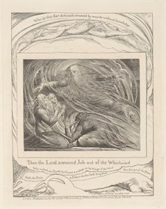 Libro de Job, Lámina 13, El Señor responde a Job desde el torbellino de William Blake