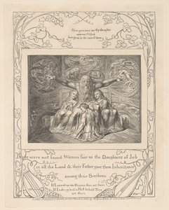 Libro de Job, Lámina 20, Job y sus hijas de William Blake