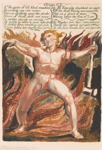 El Primer Libro de Urizen, Lámina 15, "8. El globo de sangre vital tembló. . . ." (Bentley 18)