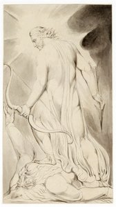 Cristo pisoteando a Satanás, c. 1800 de William Blake