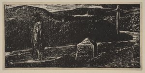 El viaje de Colinets: Hito marcado LXII millas a Londres, de los Pastorales de Thornton de V..., 1821 de William Blake
