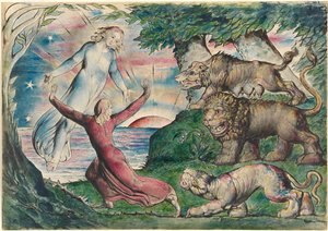 Dante huyendo de las tres bestias