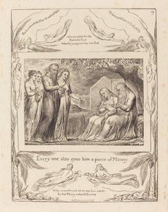 Job aceptando caridad de William Blake