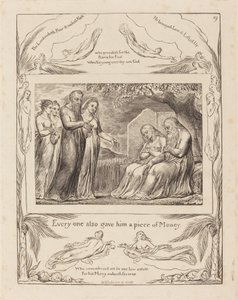 Job aceptando la caridad de William Blake