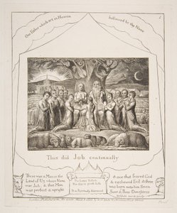 Job y su familia, de Ilustraciones del Libro de Job de William Blake