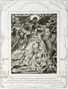 Los hijos e hijas de Job, abrumados por Satanás de William Blake
