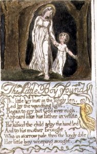 El niño encontrado: placa 13 de Canciones de Inocencia y de Experiencia (copia R) c.1802-08 de William Blake
