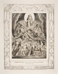 Satanás ante el trono de Dios, de Ilustraciones del Libro de Job, 1825-26