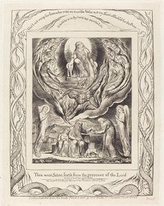 Satanás saliendo de la presencia del Señor de William Blake