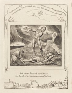 Satanás golpeando a Job con llagas de William Blake