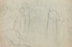 Boceto de un espadachín sobre su oponente derrotado (verso) de William Blake