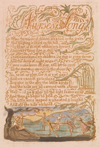 Canciones de Inocencia, Lámina 22, Canción de la Enfermera (Bentley 38) de William Blake
