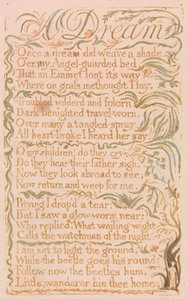 Canciones de Inocencia, Lámina 4, Un Sueño (Bentley 26) de William Blake