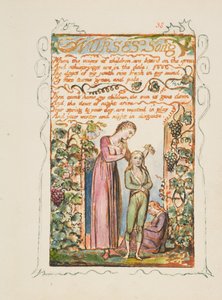 Canciones de Inocencia y de Experiencia: Canción de las Enfermeras, ca. 1825 de William Blake