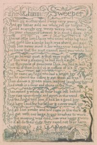 Canciones de la inocencia y de la experiencia, lámina 10, "El deshollinador" (Bentley 12) de William Blake