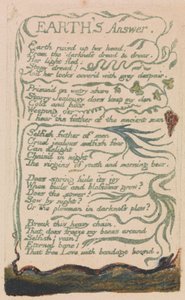 Canciones de la inocencia y de la experiencia, plancha 35, "La respuesta de la Tierra" (Bentley 31) de William Blake