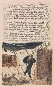 Canciones de la inocencia y de la experiencia, lámina 45, "El deshollinador" (Bentley 37) de William Blake