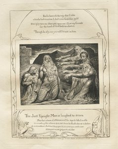 The Book of Job:  Pl. 10, The Just Upright Man is Laughed to Scorn de William Blake