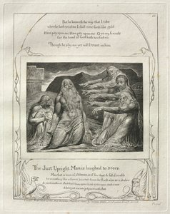 El Libro de Job: Pl. 10, El hombre justo y recto es objeto de burla de William Blake