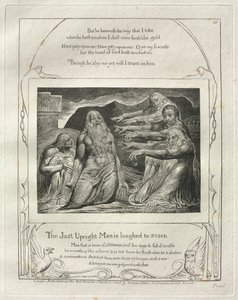 El libro de Job: Pl. 10, El hombre justo y recto es ridiculizado, 1825 de William Blake