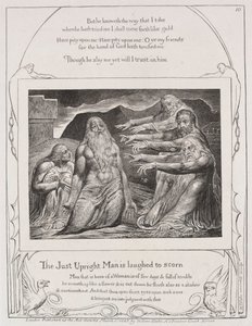 The Book of Job:  Pl. 10,  The just upright man is laughted to scorn de William Blake