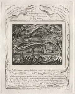 El libro de Job: Pl. 11, Con sueños en mi cama me asustas y me aterras..., 1825