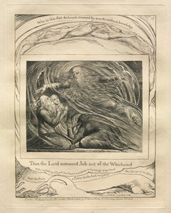 El Libro de Job: Pl. 13, Entonces el Señor respondió a Job desde el torbellino de William Blake