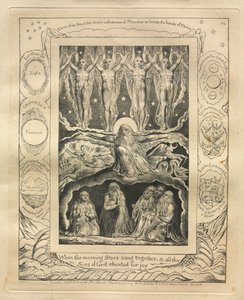 El Libro de Job: Pl. 14, Cuando las estrellas de la mañana cantaban juntas, y todos los Hijos de Dios..., 1825