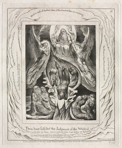 El Libro de Job: Pl. 16, Has cumplido el juicio de los malvados, 1825 de William Blake