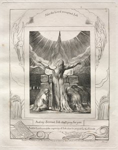 El Libro de Job: Pl. 18, Y mi siervo Job orará por ti de William Blake