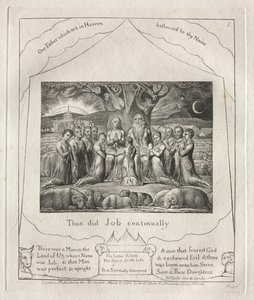 El Libro de Job: Pl. 1, Así hizo Job continuamente de William Blake