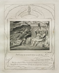 El Libro de Job: Pl. 4, Y solo yo he escapado para contártelo de William Blake