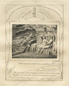 The Book of Job:  Pl. 4, And I only am escaped alone to tell thee de William Blake
