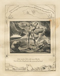 The Book of Job:  Pl. 6, And smote Job with sore Boils / from the sole of his foot to the crown of his head de William Blake