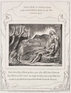 El libro de Job: Pl. 7, Y cuando levantaron sus ojos, 1825 de William Blake