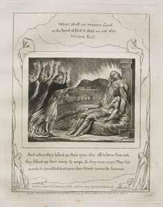 El Libro de Job: Pl. 7, Y cuando alzaron sus ojos de lejos y no lo reconocieron... de William Blake