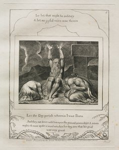El Libro de Job: Pl. 8, Que perezca el día en que nací de William Blake