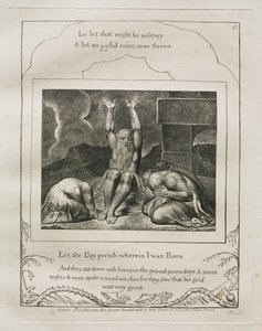 El Libro de Job: Pl. 8, Que perezca el día en que nací, 1825 de William Blake