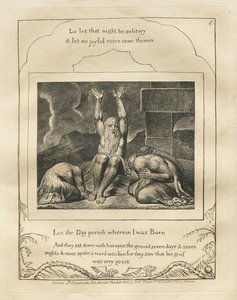 El Libro de Job: Pl. 8, Que perezca el día en que nací, 1825 de William Blake