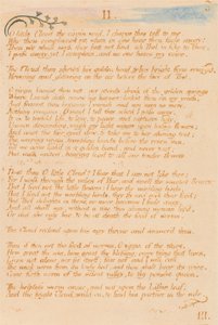 El libro de Thel, lámina 5, II., Oh pequeña nube... de William Blake