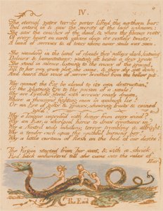 El Libro de Thel, Lámina 8, "IV. / Las puertas eternas . . . ." de William Blake