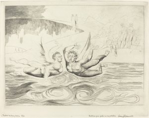El círculo de los funcionarios corruptos; los demonios se atacan entre sí de William Blake