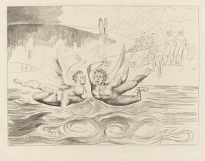 El círculo de los funcionarios corruptos; los demonios se atacan entre sí de William Blake