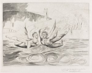 El círculo de los funcionarios corruptos; los demonios se atacan entre sí de William Blake