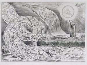 El círculo de los lujuriosos", ilustraciones de la Divina Comedia de Dante