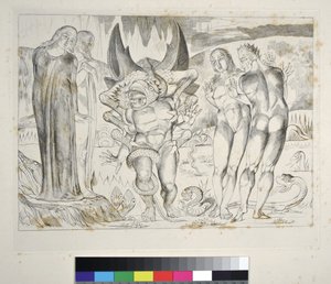 El Círculo de los Ladrones: Agnolo Brunelleschi atacado por una serpiente de seis patas. Infierno, Canto XXV, ilustración de la 