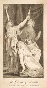 La Muerte de Lucrecia, de la Nueva e Imparcial Historia Romana de Allen, pub. 1797 de William Blake