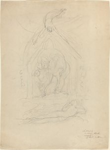 El descenso de la paz [recto] de William Blake