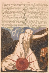 El Primer Libro de Urizen, Lámina 20, "De montañas abandonadas a la vida. . . ." (Bentley 23) de William Blake